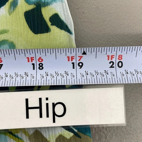 Pendleton Dress Silk Sleeveless Blue Green Knee Length Floral Ruffle Size 4P - Picture 11 of 14